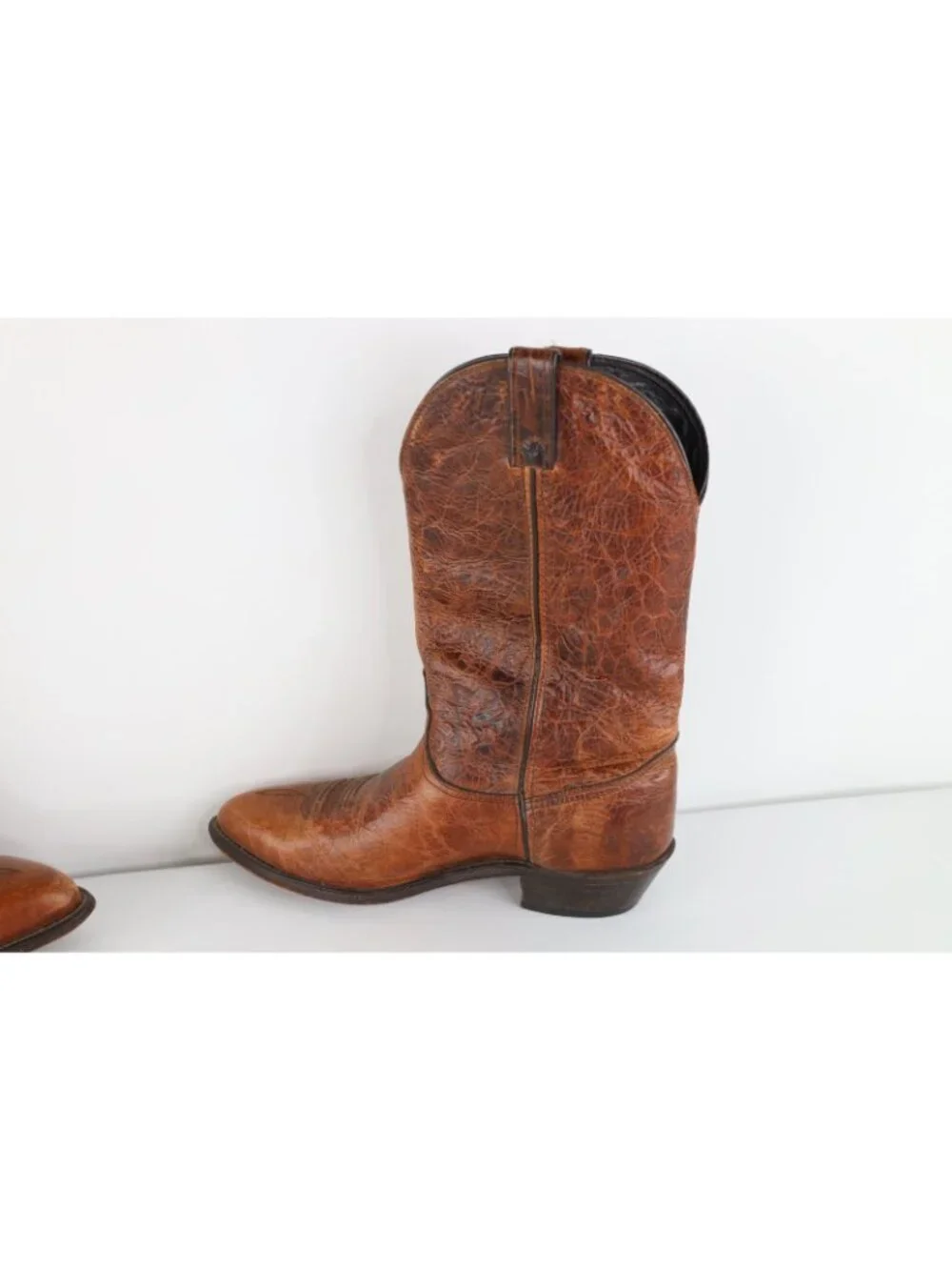 Vtg 80s 90s Rockabilly Mens 9 W Tribal Leather Western Rodeo Cowboy Boots USA